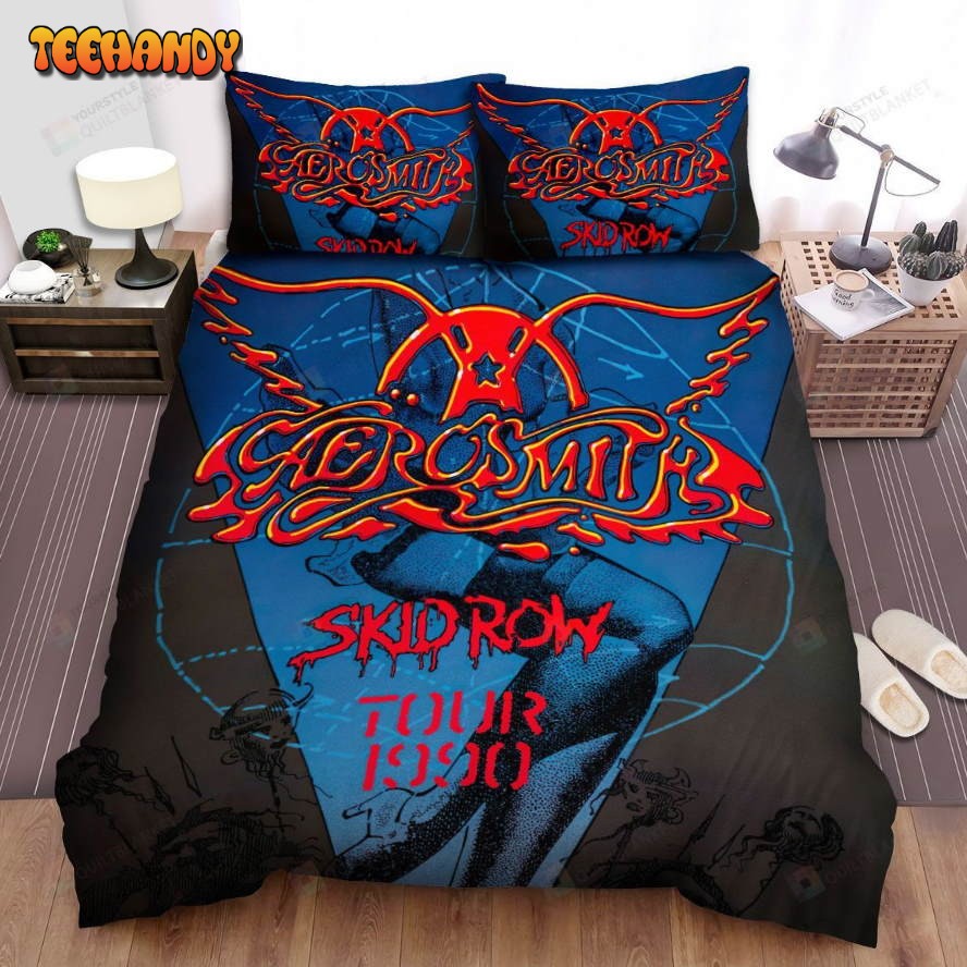 Aerosmith Skid Row Tour 1990 Poster Spread Comforter Bedding Sets