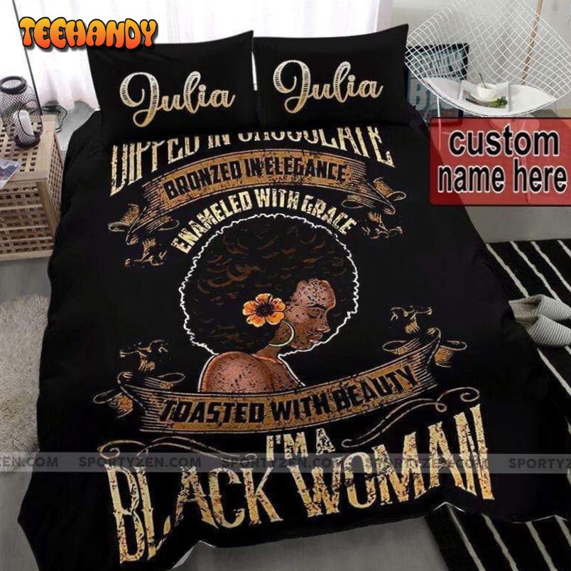 African American I’m Black Woman Personalized Custom Name Bedding Set