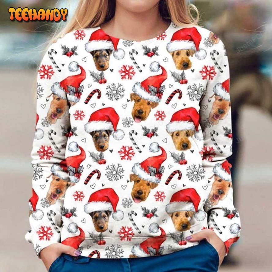 Airedale Terrier Xmas Decor Ugly Sweater, Ugly Sweater, Christmas Sweaters