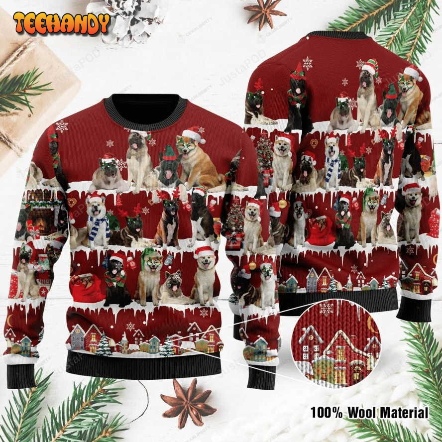 Akita Ugly Christmas Sweater, All Over Print Sweatshirt, Ugly Sweater