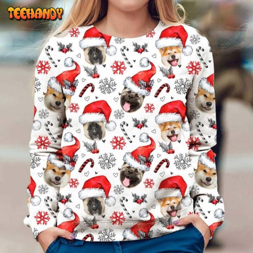 Akita Xmas Decor Ugly Sweater, Ugly Sweater, Christmas Sweaters