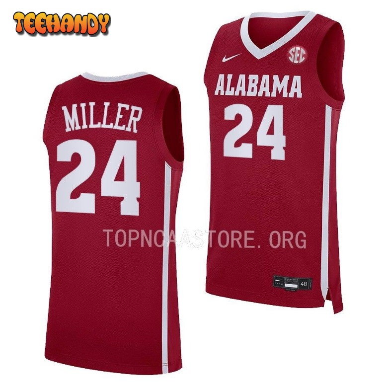 Alabama Crimson Tide Brandon Miller Crimson College Basketball Jersey
