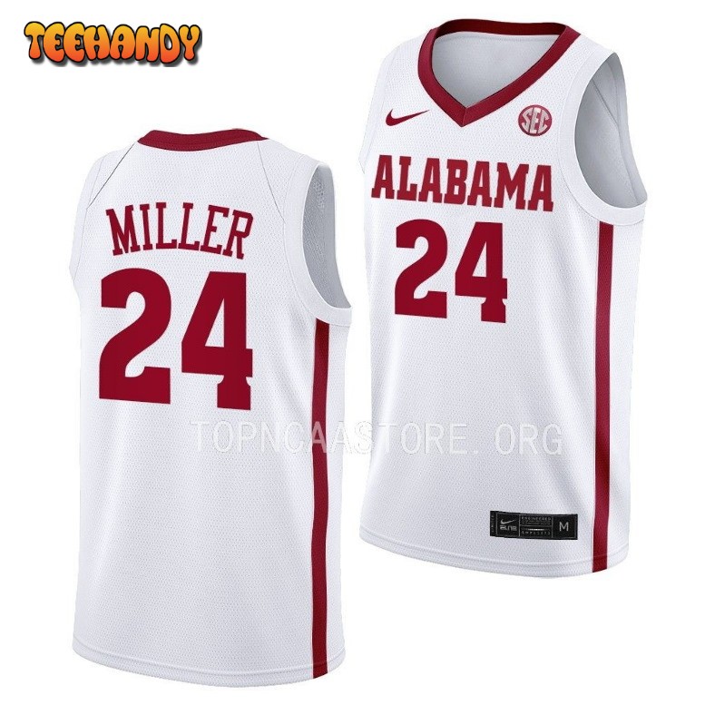Alabama Crimson Tide Brandon Miller White College Basketball Jersey