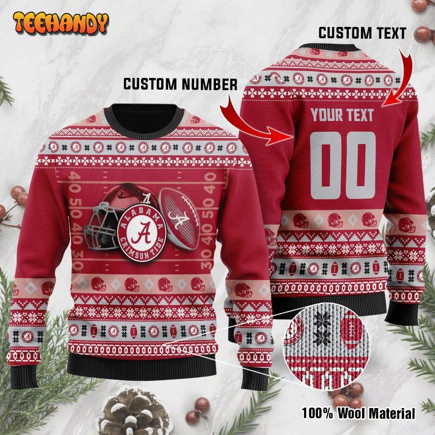 Alabama Crimson Tide Custom Name & Number Personalized Ugly Sweater