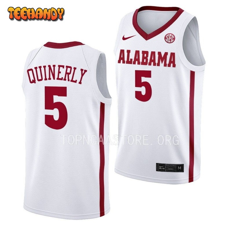 Alabama Crimson Tide Jahvon Quinerly White College Basketball Jersey