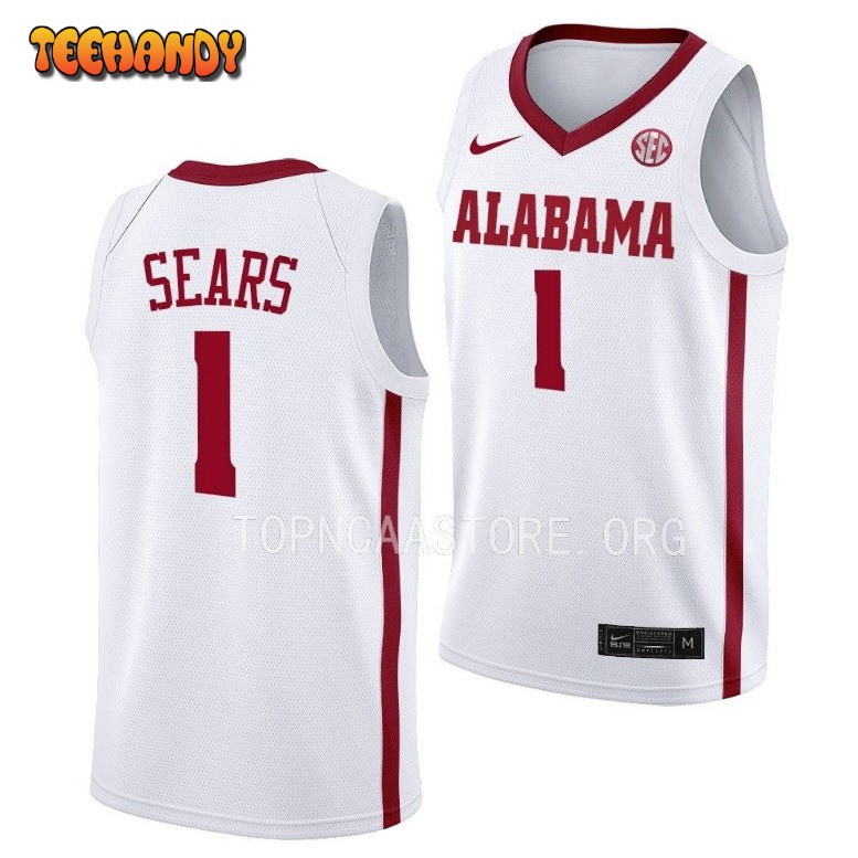 Alabama Crimson Tide Mark Sears White College Basketball Jersey