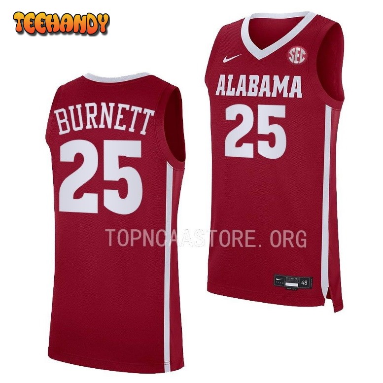 Alabama Crimson Tide Nimari Burnett Crimson College Basketball Jersey
