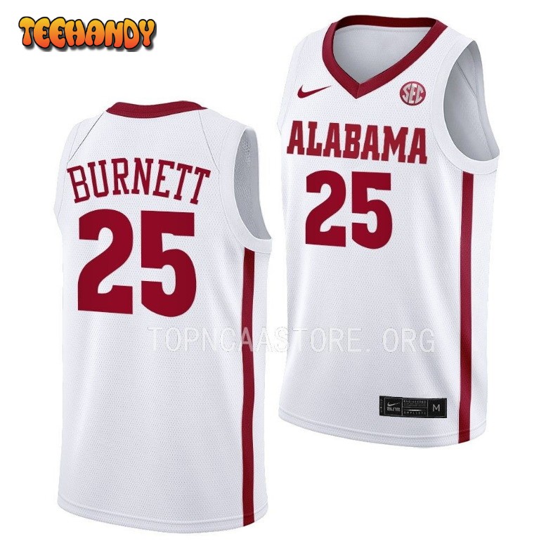 Alabama Crimson Tide Nimari Burnett White College Basketball Jersey