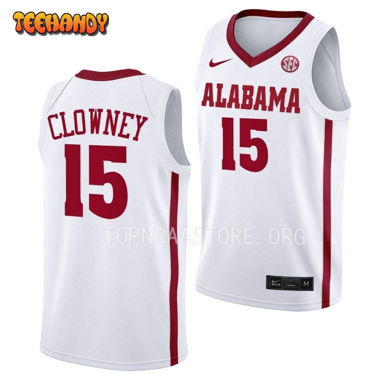 Alabama Crimson Tide Noah Clowney White College Basketball Jersey