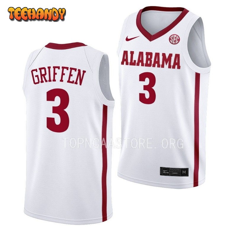 Alabama Crimson Tide Rylan Griffen White College Basketball Jersey