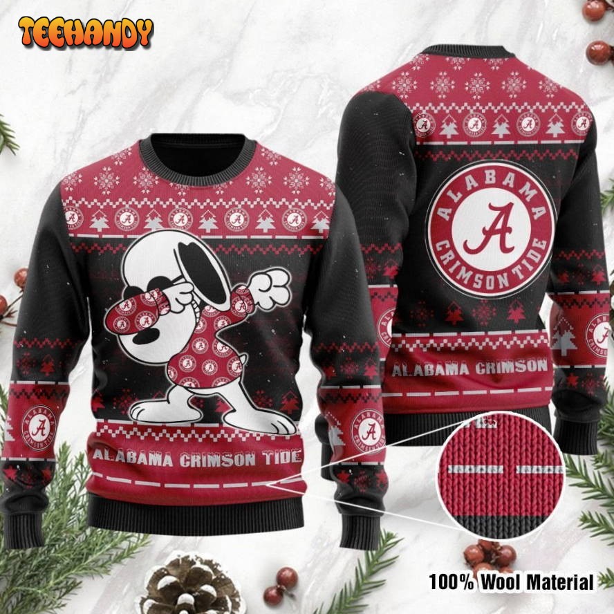 Alabama Crimson Tide Snoopy Dabbing Holiday Party Ugly Christmas Sweater