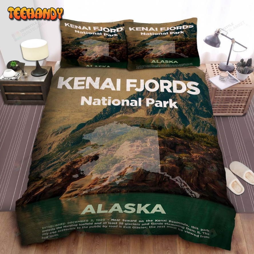 Alaska Kenai Fjords National Park Travelling Poster Comforter Bedding Sets