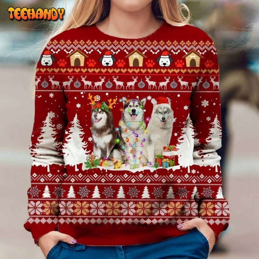 Alaskan Dog Ugly Sweater, Ugly Sweater, Christmas Sweaters