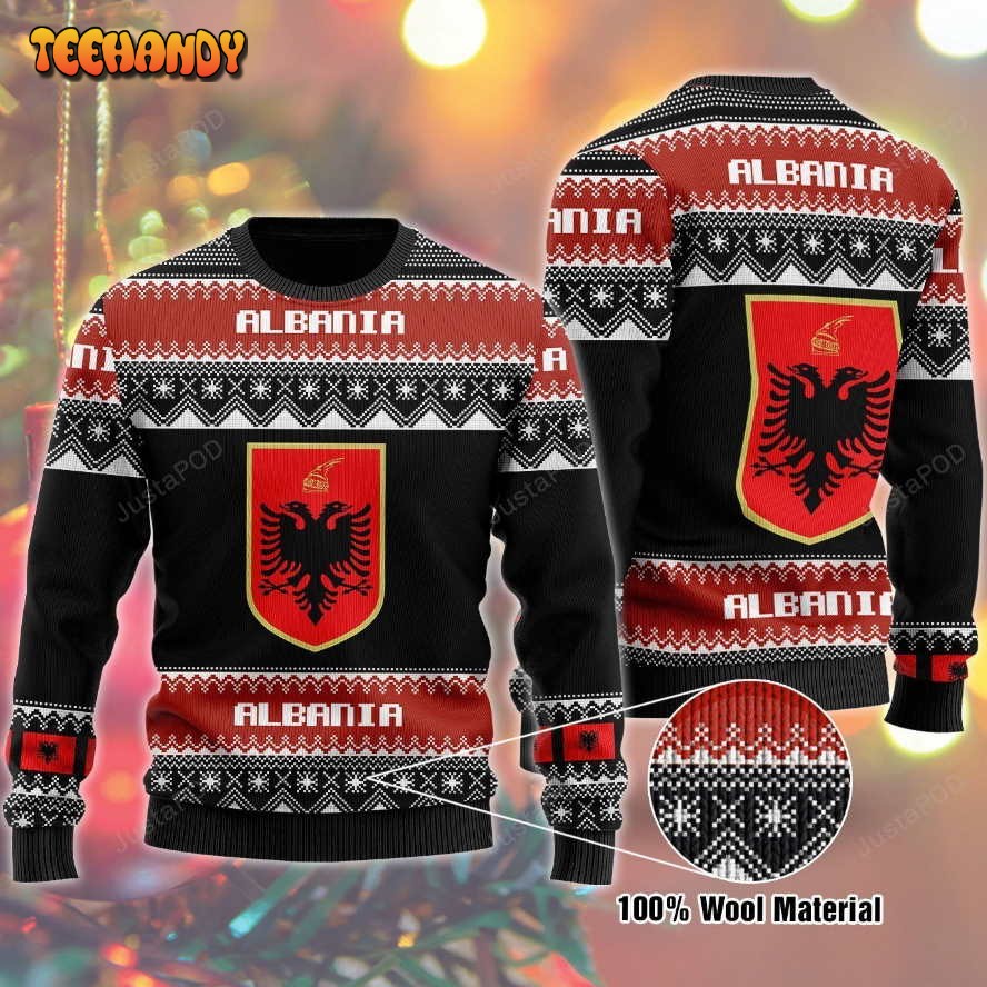 Albania Ugly Christmas Sweater, All Over Print Sweatshirt, Ugly Sweater