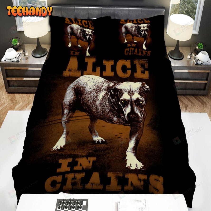 Alice In Chains Dog Poster Spread Comforter Duvet Cover Bedding Sets