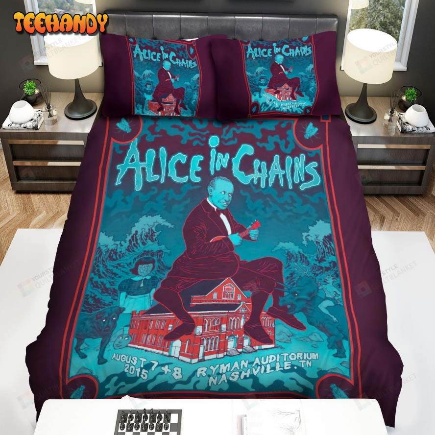 Alice In Chains Nashville Vintage Poster Spread Comforter Bedding Sets