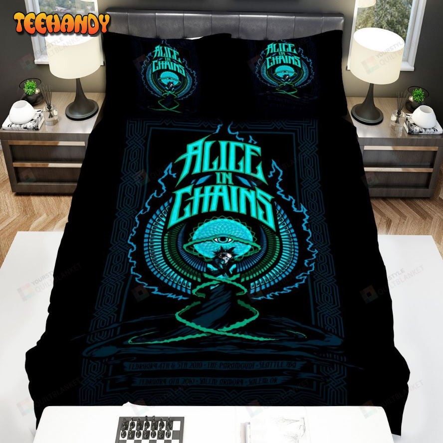 Alice In Chains Seattle Poster Spread Comforter Duvet Cover Bedding Sets