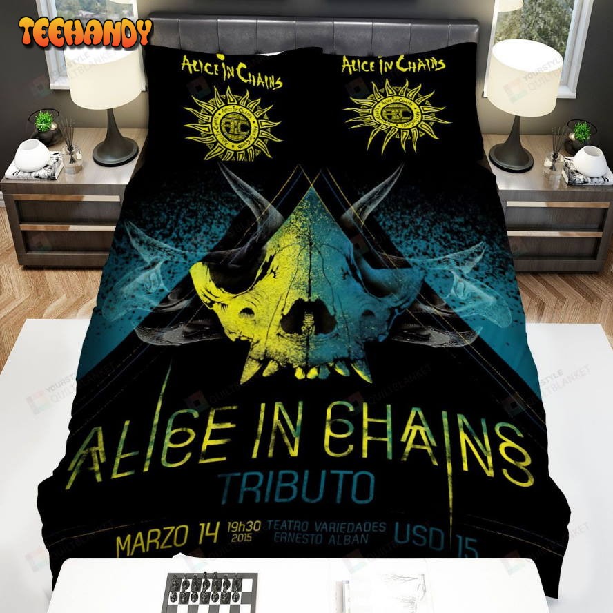 Alice In Chains Tributo Art Poster Spread Comforter Duvet Cover Bedding Sets