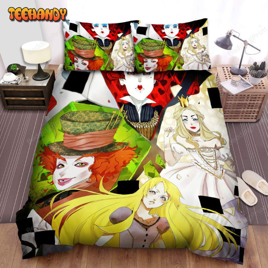 Alice In Wonderland (I) (2010) Characters Movie Poster Duvet Cover Bedding Sets