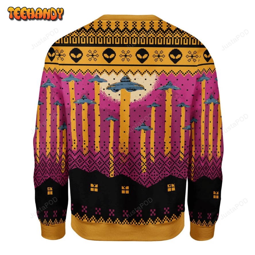 Aliens Take Me Away Ugly Christmas Sweater, All Over Print Sweatshirt