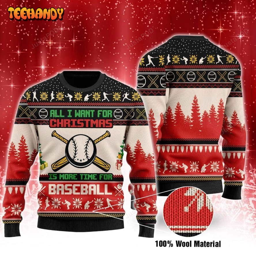 All I Want For Christmas Is Baseball Ugly Christmas Sweater, Ugly Sweater