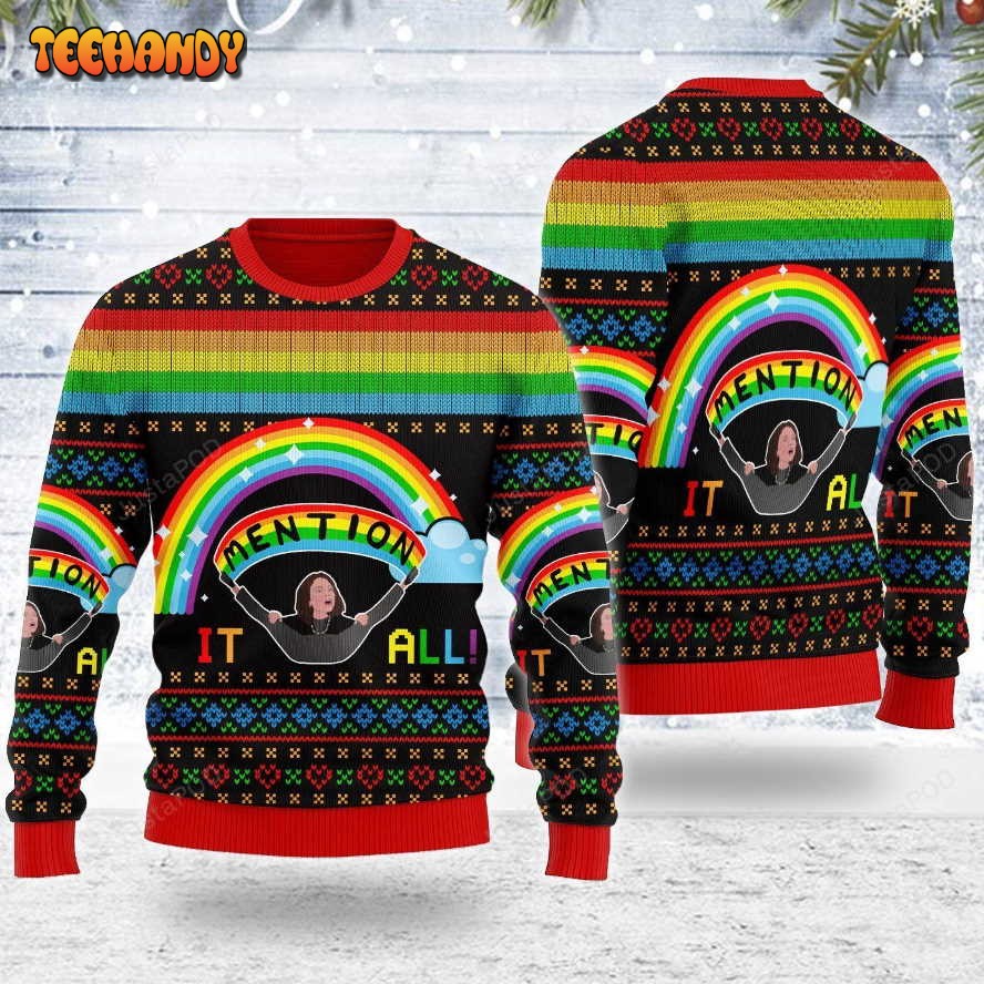 All I Want For Christmas Mention It All Ugly Christmas Sweater, All Over Print
