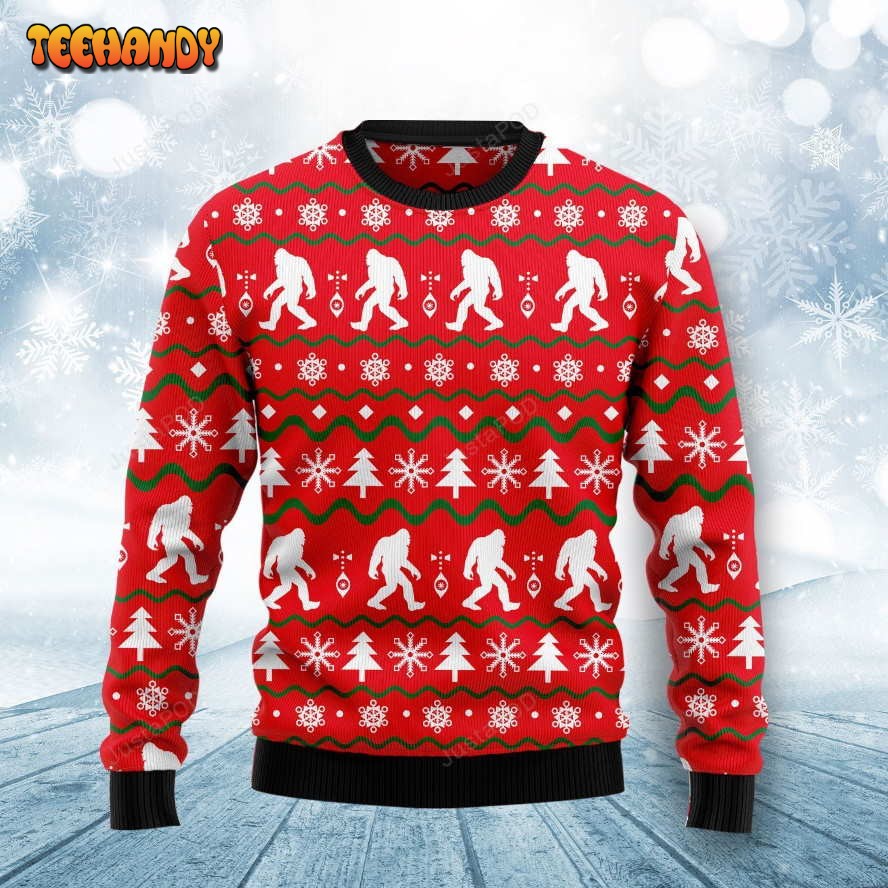 All Of The Bigfoot Ugly Christmas Sweater, All Over Print Sweatshirt