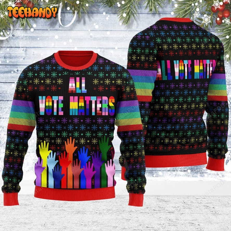 All Vote Matters Ugly Christmas Sweater, All Over Print Sweatshirt