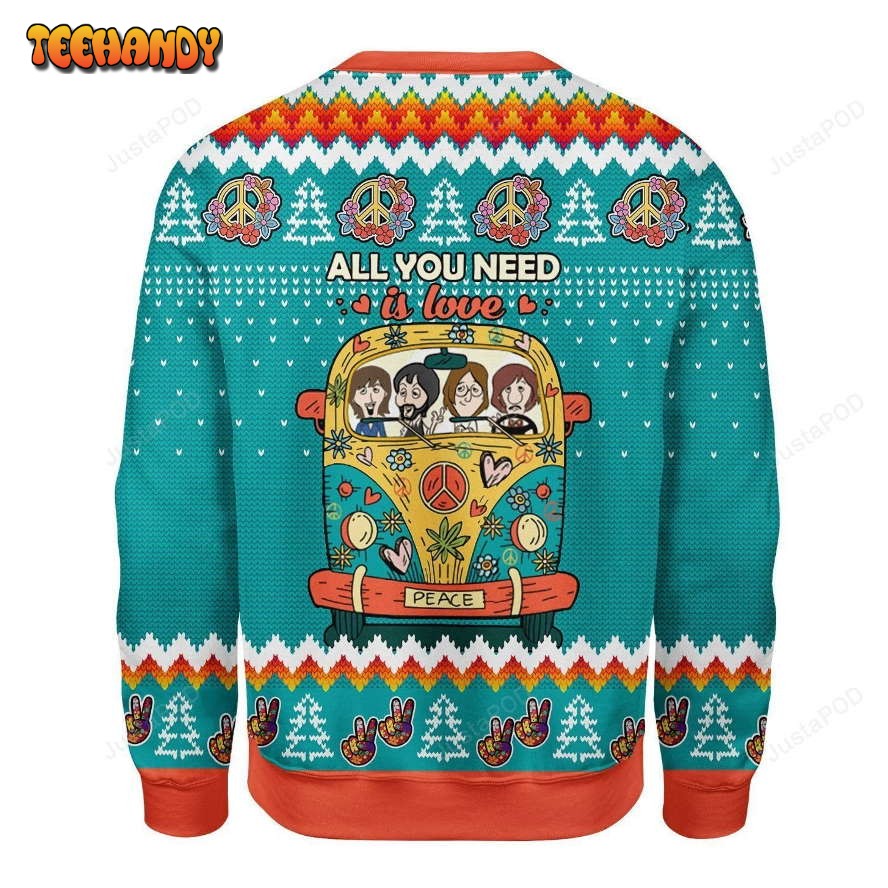 All You Need Is Love Ugly Christmas Sweater, All Over Print Sweatshirt