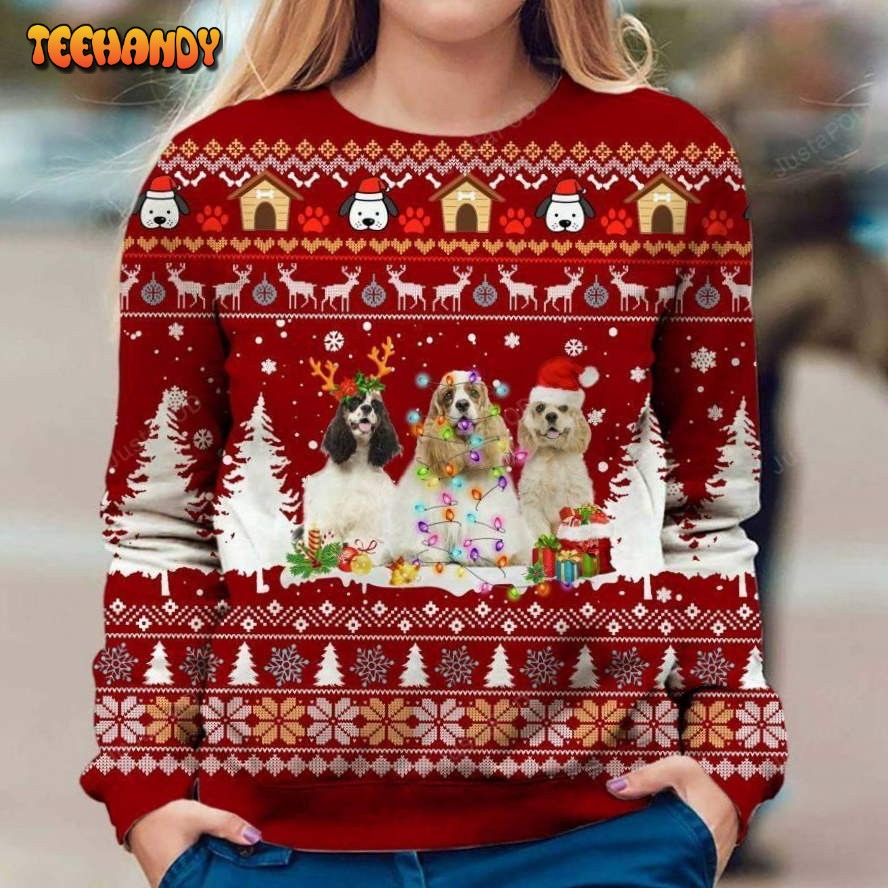 American Cocker Spaniel Ugly Sweater, Ugly Sweater, Christmas Sweaters