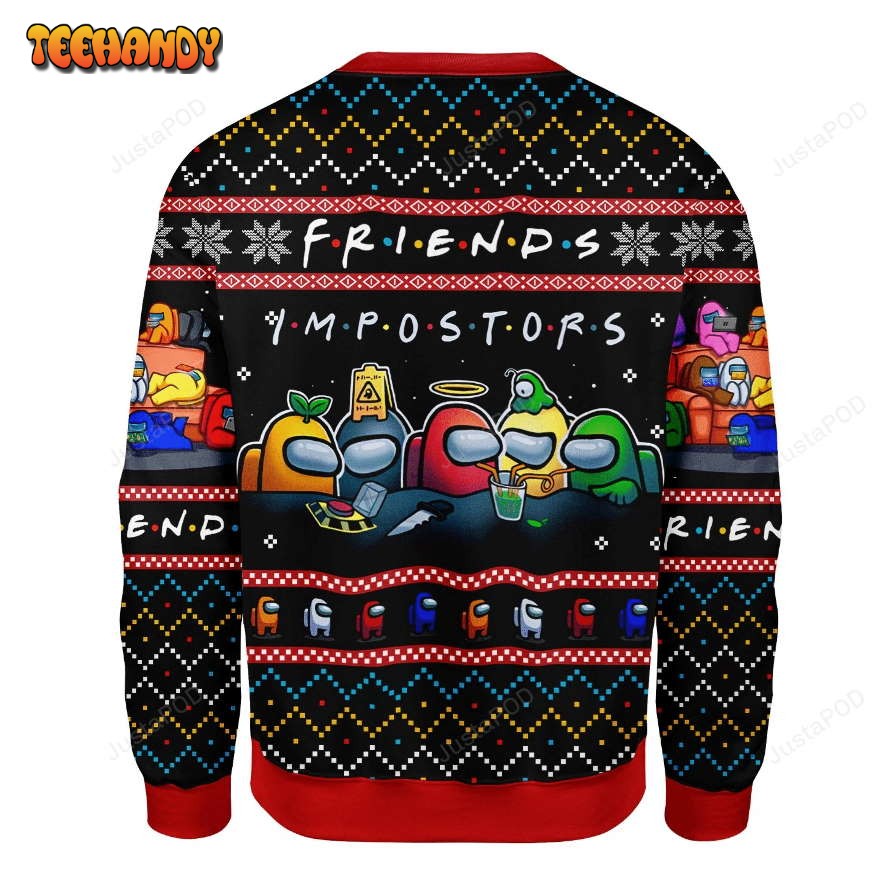 Among Us Imposter Friends Ugly Christmas Sweater, All Over Print Sweatshirt