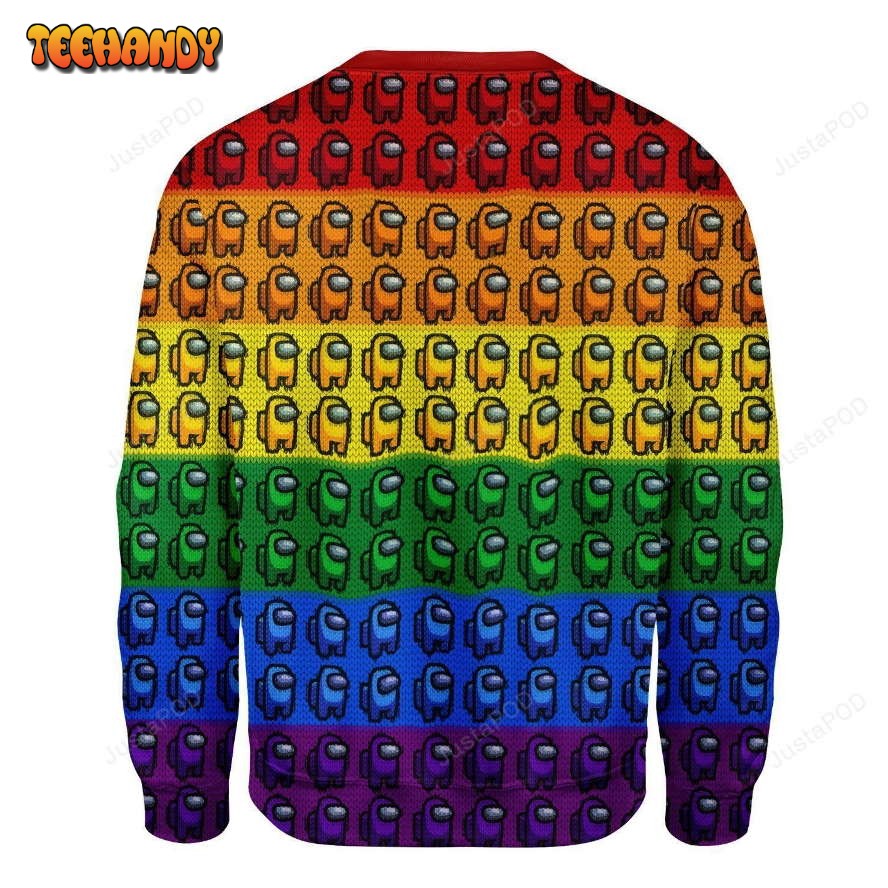 Among Us LGBT Pride Ugly Christmas Sweater, All Over Print Sweatshirt