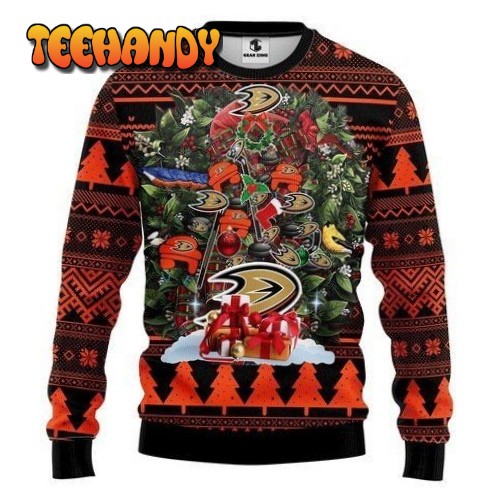 Anaheim Ducks Tree For Unisex Ugly Christmas Sweater, Ugly Sweater