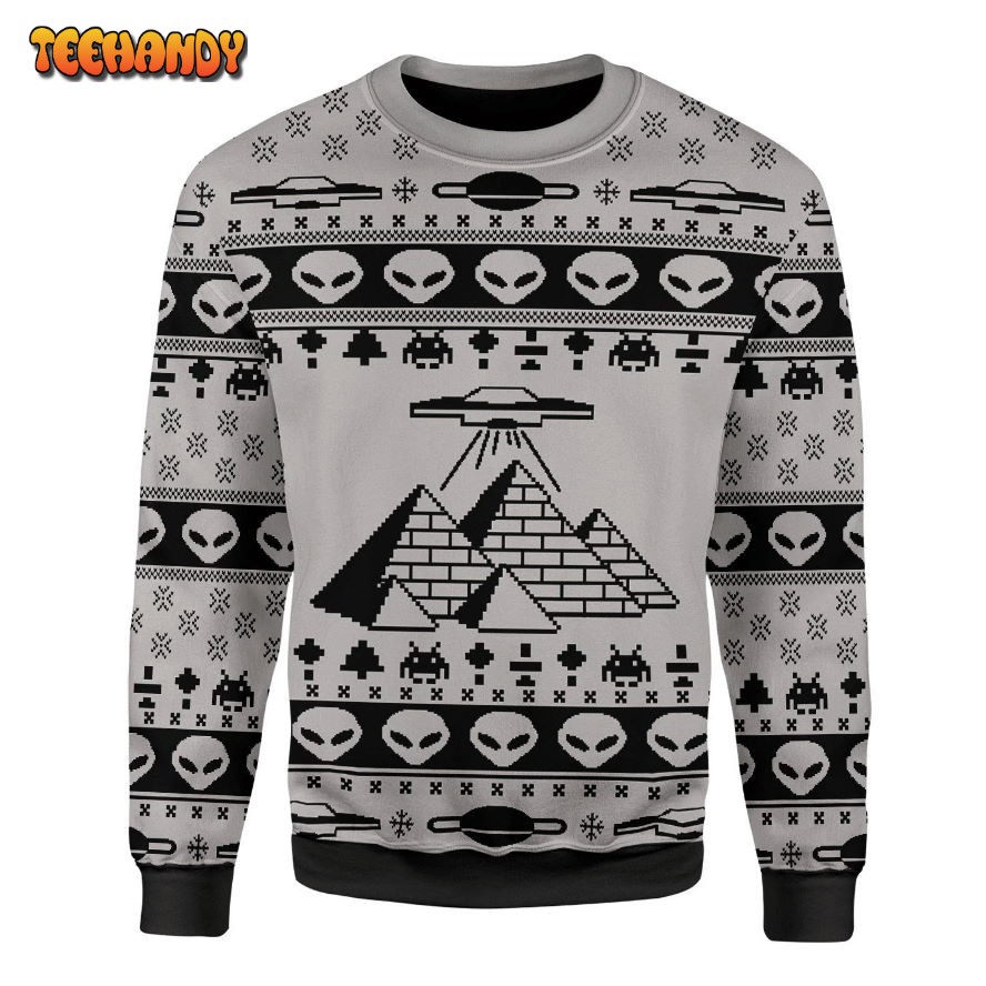 Ancient Alien Pyramid Ugly Sweater, Ugly Sweater, Christmas Sweaters