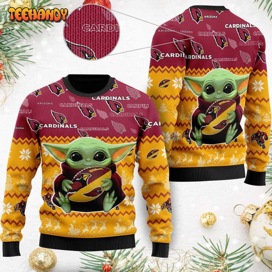 Arizona Cardinals Baby Yoda Shirt For American Football Fans Ugly Sweater