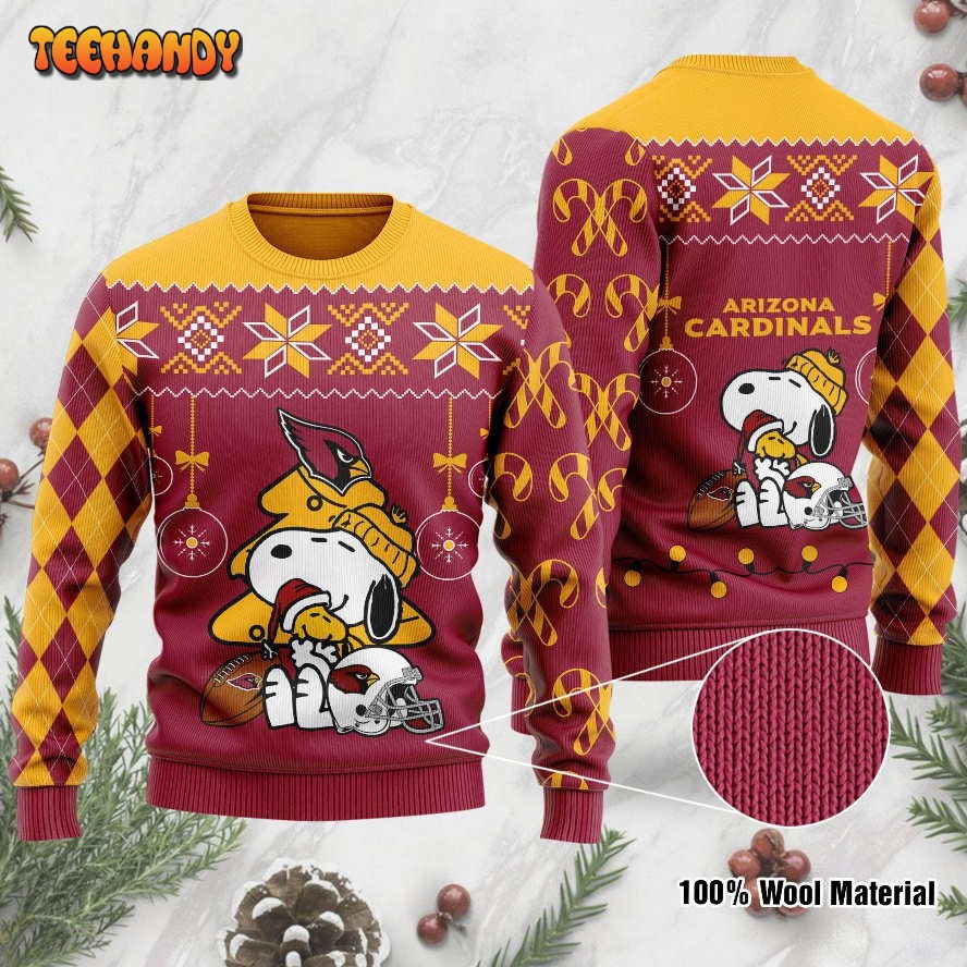 Arizona Cardinals Funny Charlie Brown Peanuts Snoopy Ugly Sweater