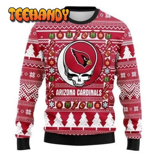 Arizona Cardinals Grateful Dead Ugly Christmas Sweater, Ugly Sweater