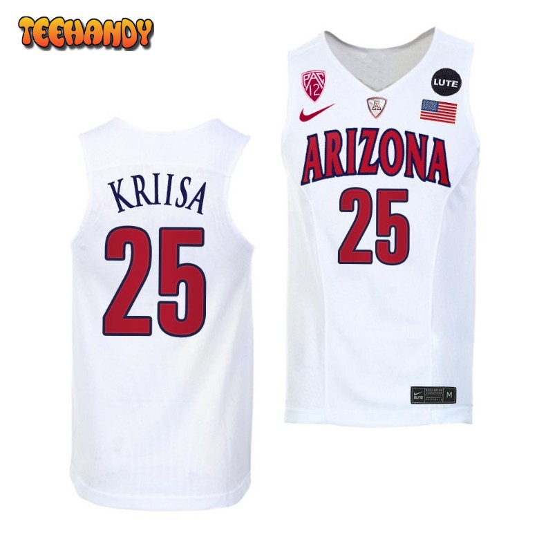 Arizona Wildcats Kerr Kriisa 2022 White Replica College Basketball Jersey
