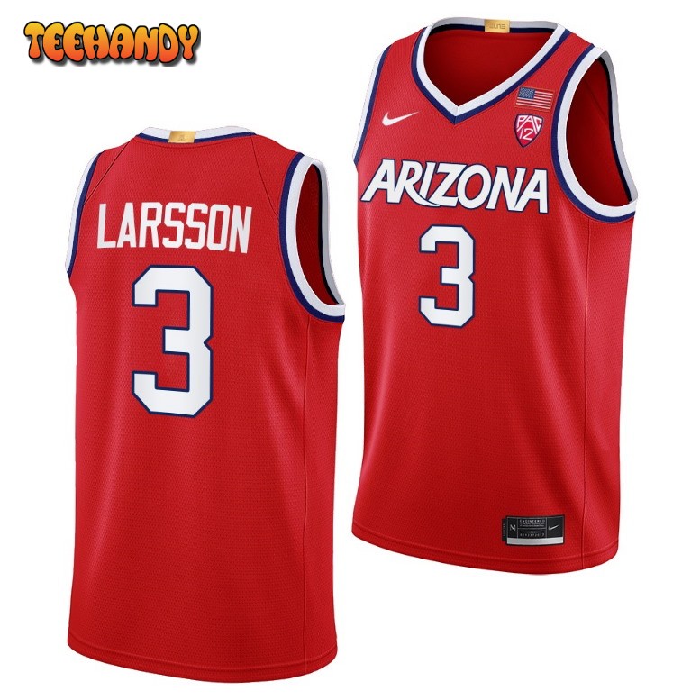 Arizona Wildcats Pelle Larsson 2023 Red College Basketball Jersey