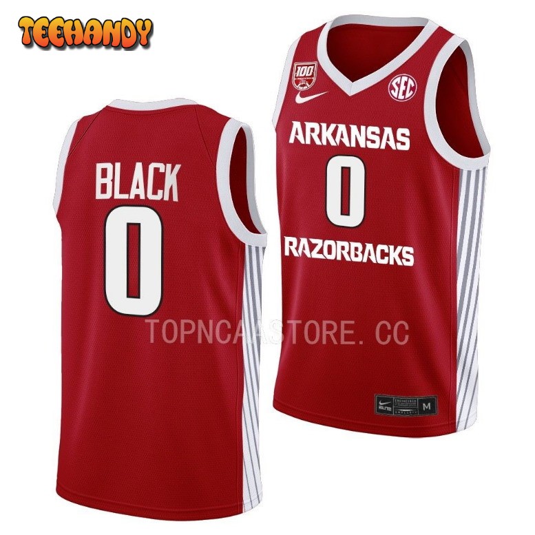 Arkansas Razorbacks Anthony Black 2023 Red 100 Season College Basketball Jersey