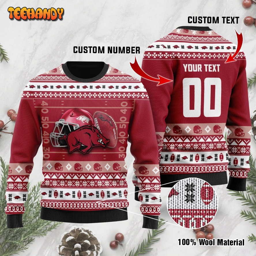 Arkansas Razorbacks Custom Name & Number Personalized Ugly Sweater