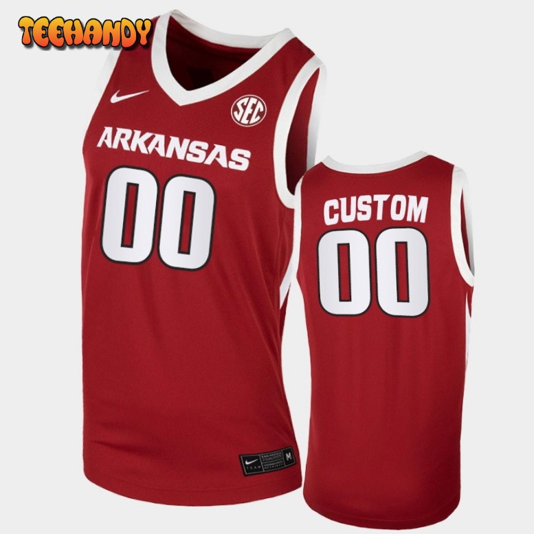 Arkansas Razorbacks Custom Red Away College Basketball Jersey