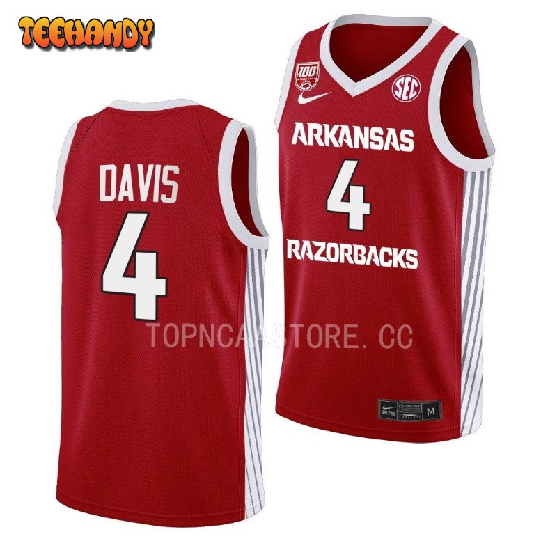 Arkansas Razorbacks Davonte Davis 2023 Red College Basketball Jersey