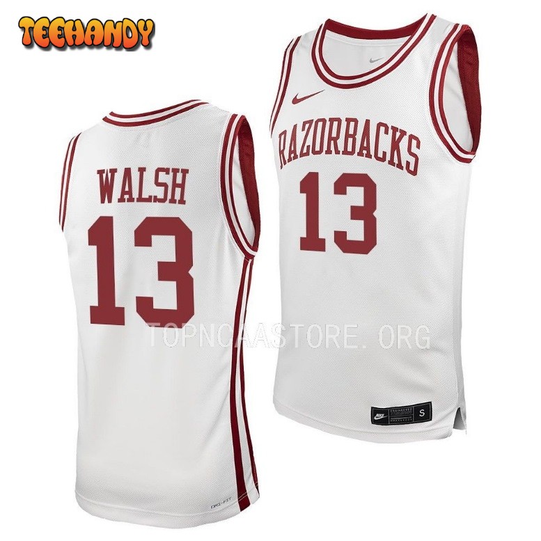 Arkansas Razorbacks Jordan Walsh 2023 White College Basketball Jersey