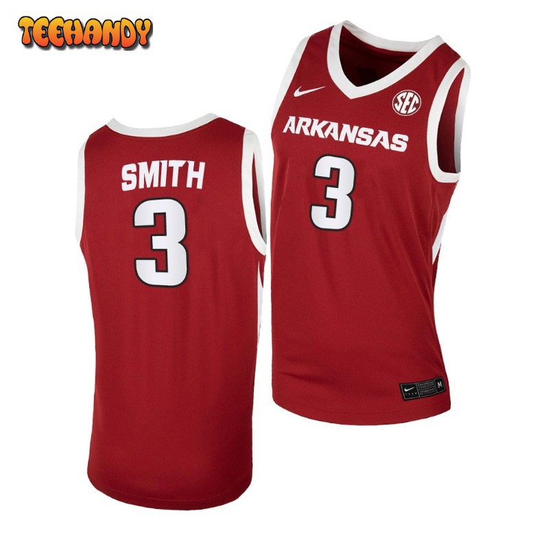 Arkansas Razorbacks Nick Smith Jr Red Away College Basketball Jersey