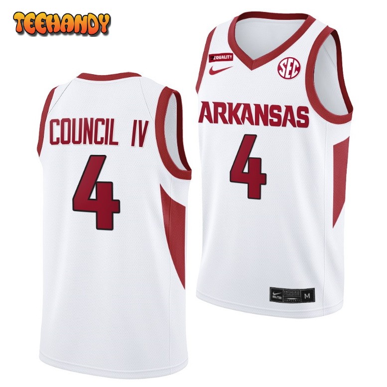Arkansas Razorbacks Ricky Council IV 2021 White College Basketball Jersey