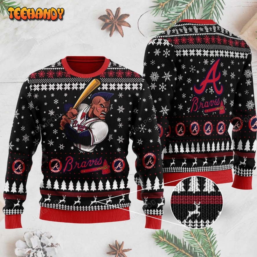 Atlanta Braves Ugly Christmas Sweater, All Over Print Sweatshirt, Ugly Sweater