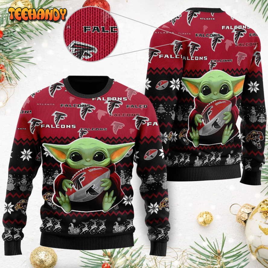 Atlanta Falcons Baby Yoda Shirt For American Football Fans Ugly Sweater