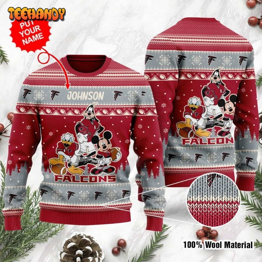 Atlanta Falcons Disney Donald Duck Mickey Mouse Goofy Ugly Sweater