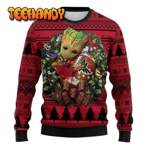 Atlanta Falcons Groot Hug Ugly Christmas Sweater, All Over Print Sweatshirt